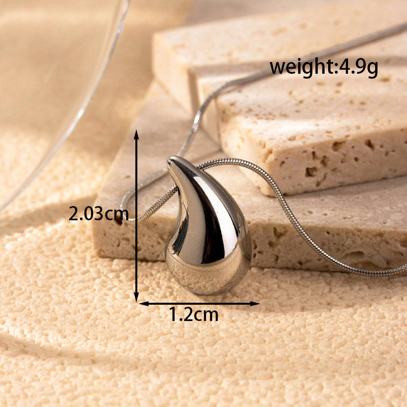 PVD Coated Water Droplets 304 Stainless Steel Vintage Style Simple Style Waterproof Non Tarnish Jewelry Set