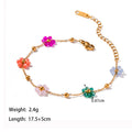 PVD Coated Real Gold Plated 18K Gold Plant Flower 304 Stainless Steel Pastoral Waterproof Non Tarnish Jewelry Set