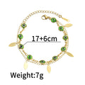 PVD Coated Real Gold Plated Leaf Devil's Eye 304 Stainless Steel Elegant Waterproof Non Tarnish Jewelry Set