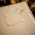 Ion Plating (IP) 18K Gold Plated Eye 304 Stainless Steel Casual Vintage Style Waterproof Non Tarnish Jewelry Set