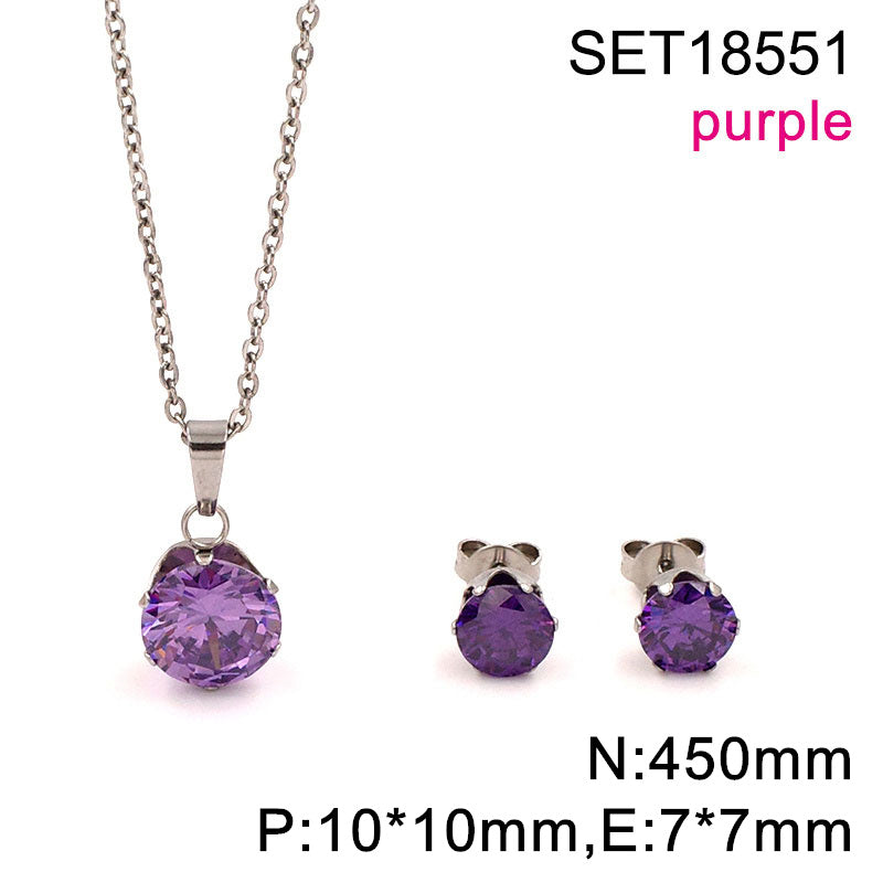 Ion Plating (IP) 18K Gold Plated Round 304 Stainless Steel Casual Elegant Cute Waterproof Non Tarnish Jewelry Set