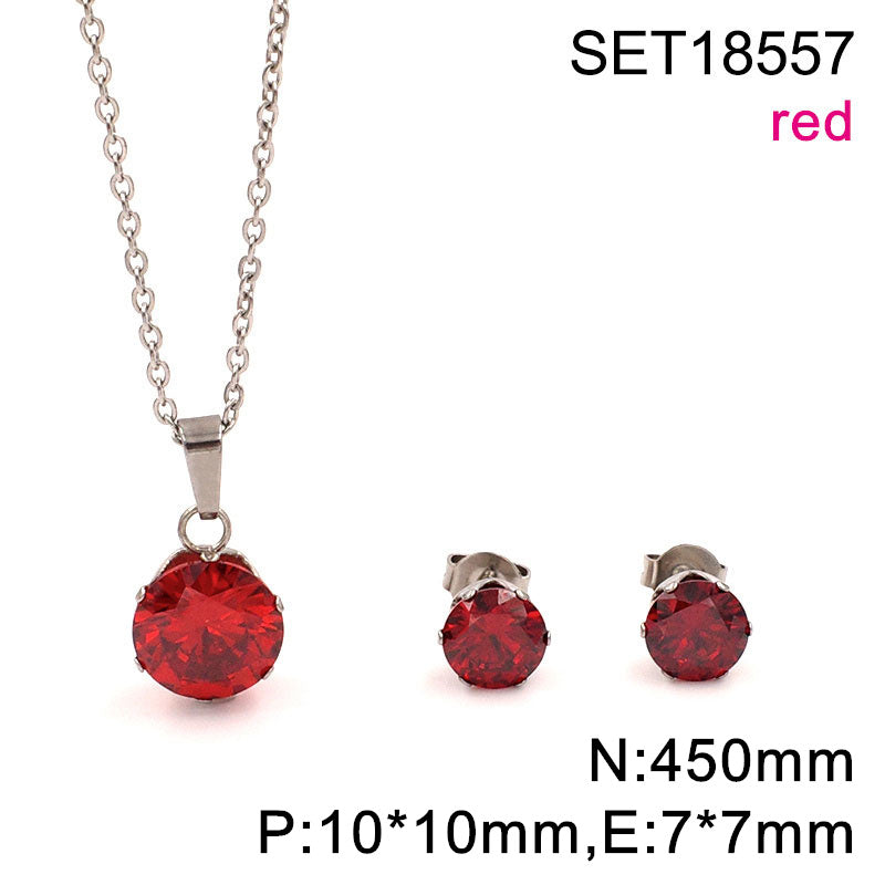Ion Plating (IP) 18K Gold Plated Round 304 Stainless Steel Casual Elegant Cute Waterproof Non Tarnish Jewelry Set