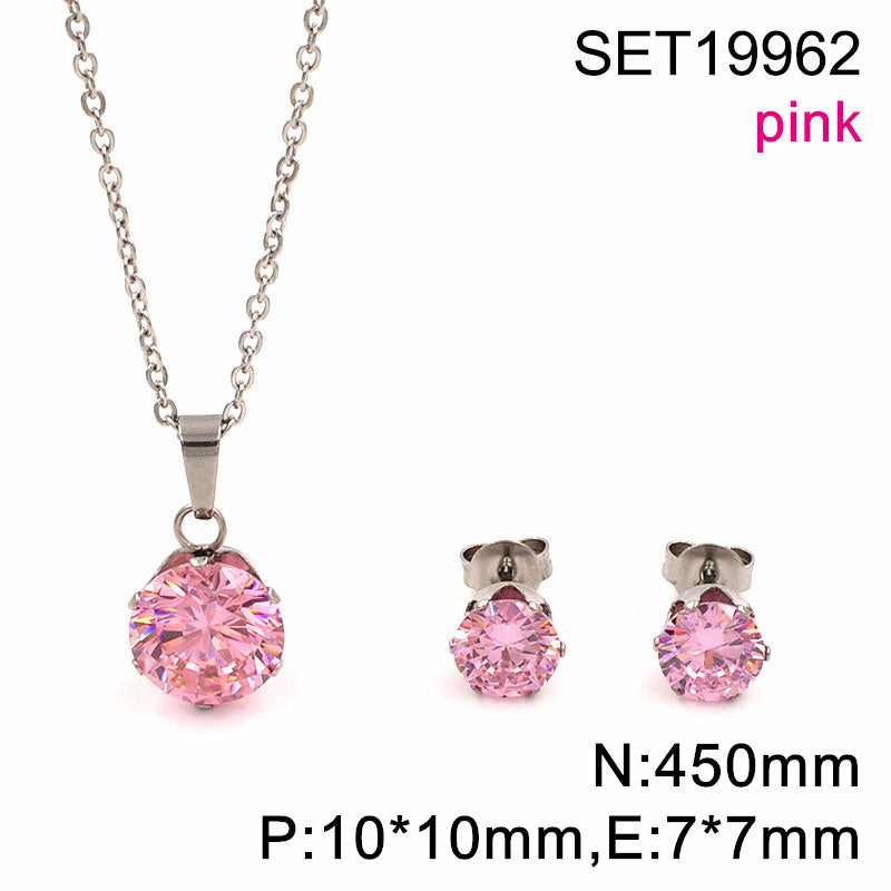 Ion Plating (IP) 18K Gold Plated Round 304 Stainless Steel Casual Elegant Cute Waterproof Non Tarnish Jewelry Set