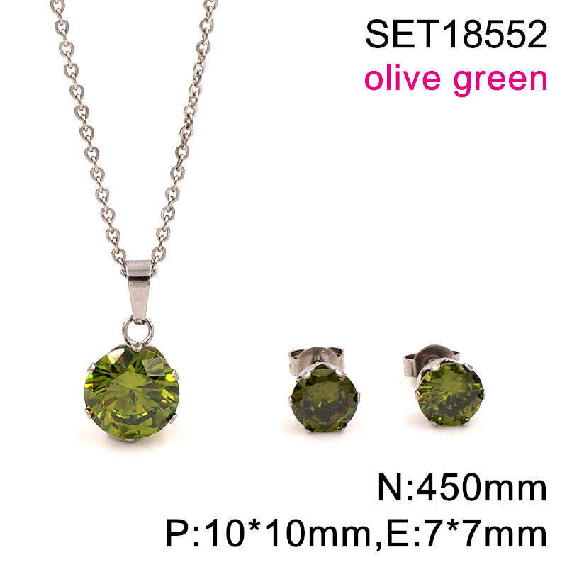 Ion Plating (IP) 18K Gold Plated Round 304 Stainless Steel Casual Elegant Cute Waterproof Non Tarnish Jewelry Set