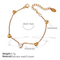 PVD Coated Real Gold Plated Heart Shape 304 Stainless Steel Glam Luxurious Queen Waterproof Non Tarnish Jewelry Set