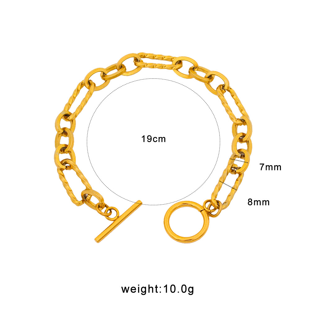 PVD Coated 18K Gold Real Gold Plated Oval 304 Stainless Steel Elegant Lady Waterproof Non Tarnish Jewelry Set