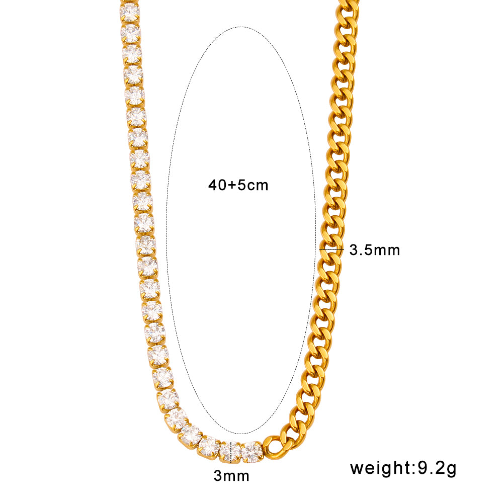 PVD Coated 18K Gold Real Gold Plated Rectangle 304 Stainless Steel Casual Waterproof Non Tarnish Jewelry Set