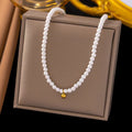 Round Waterproof Non Tarnish Jewelry Set for Women with 18K Gold Plated 304 Stainless Steel and Resin Inlay