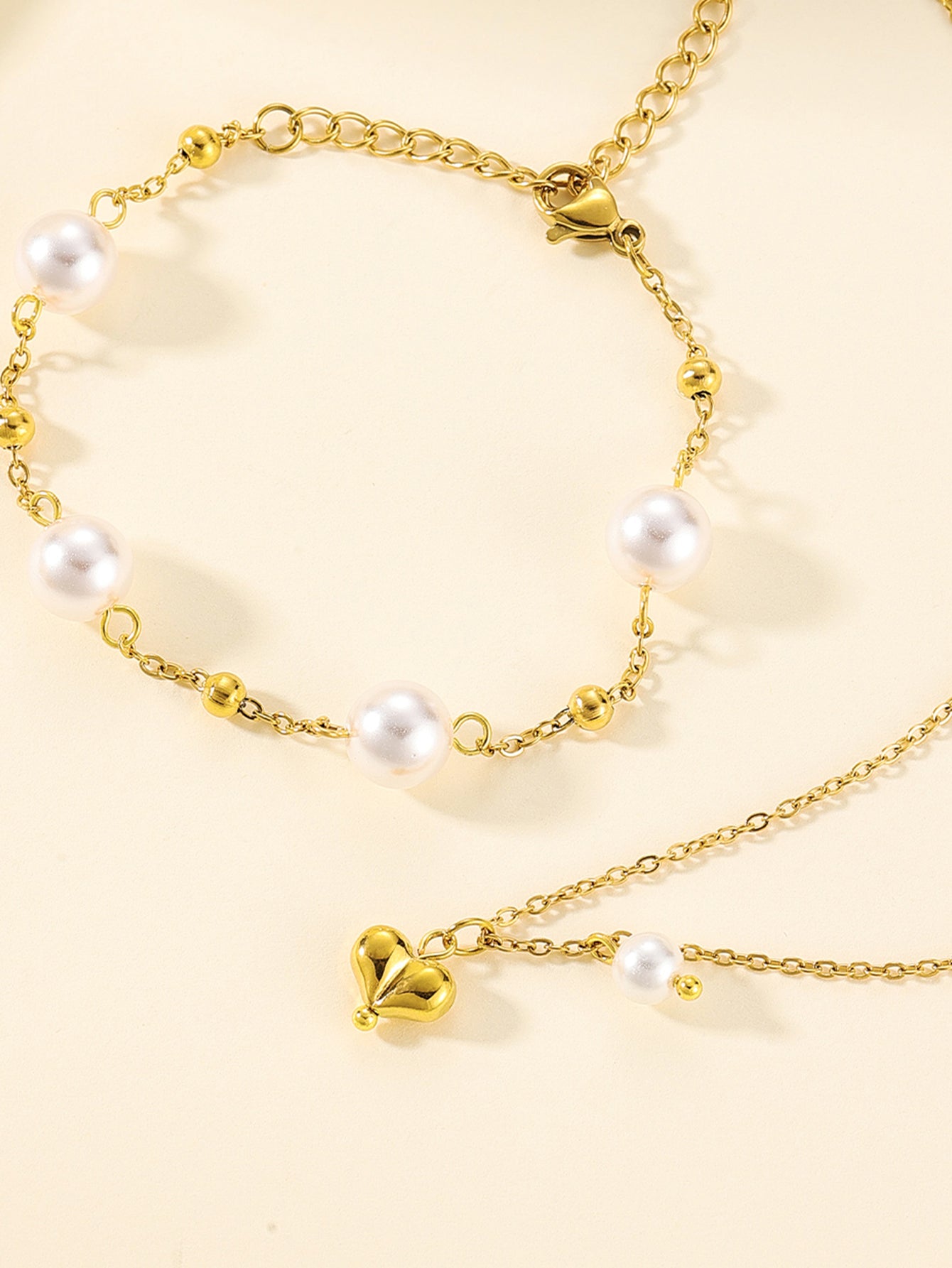 Round Waterproof Non Tarnish Jewelry Set for Women in 304 Stainless Steel with 18K Gold Plated PVD Finish and Cable Chain
