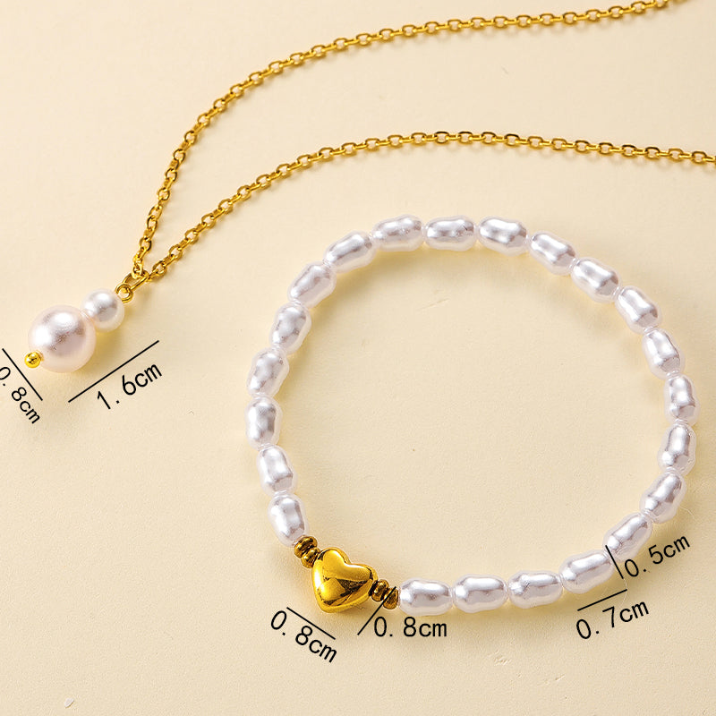 Gourd Waterproof Non Tarnish Jewelry Set for Women in 304 Stainless Steel with 18K Real Gold Plated PVD Coated Cable Chain