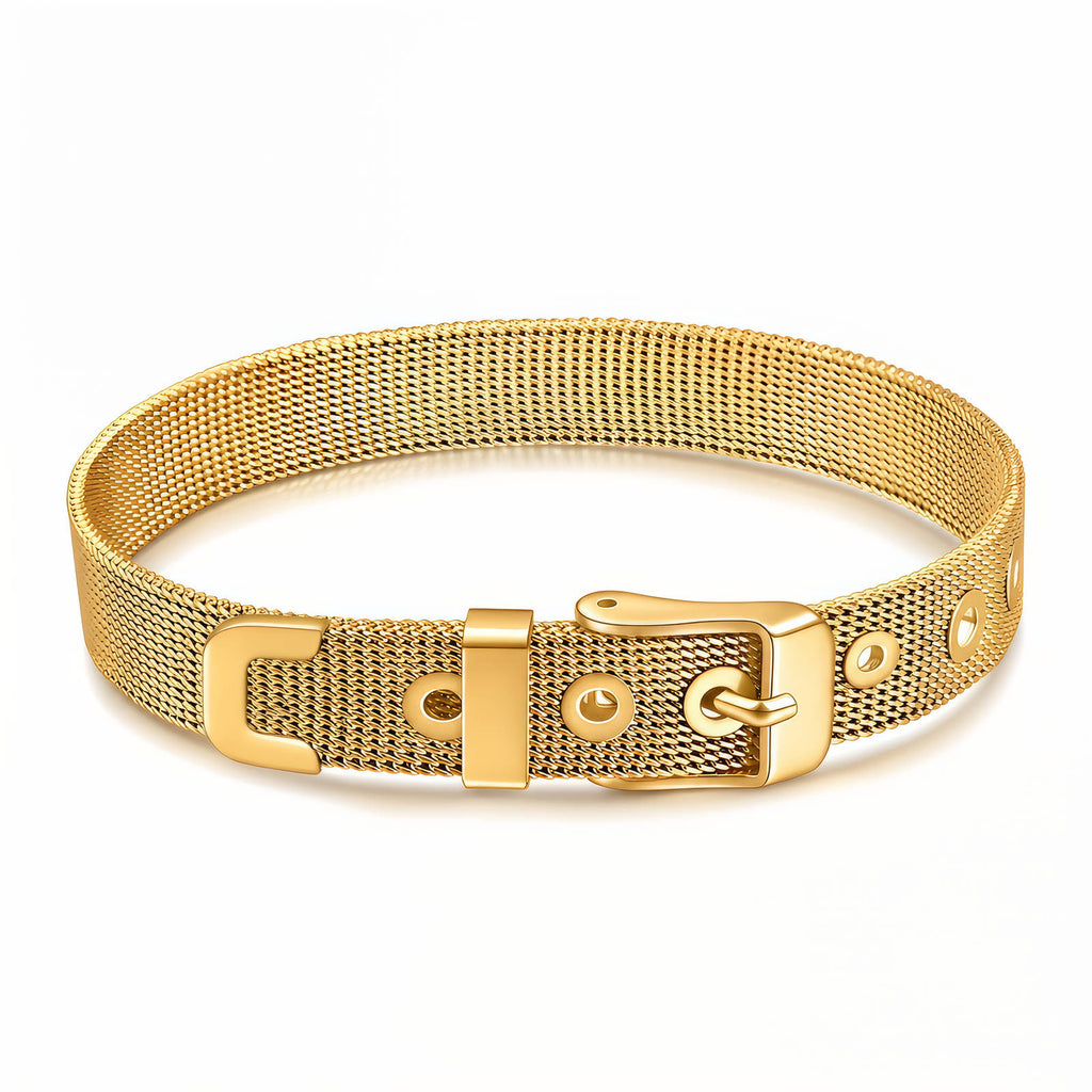 Bracelet, 18K Gold Plated Steel