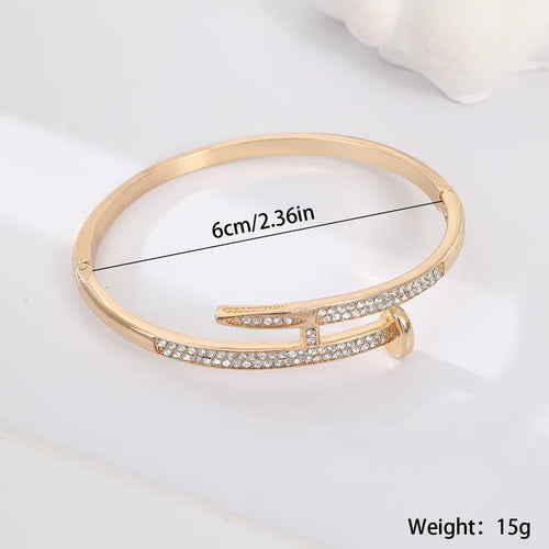 Alloy Gold-Plated Diamond Nail Fashion Bracelet