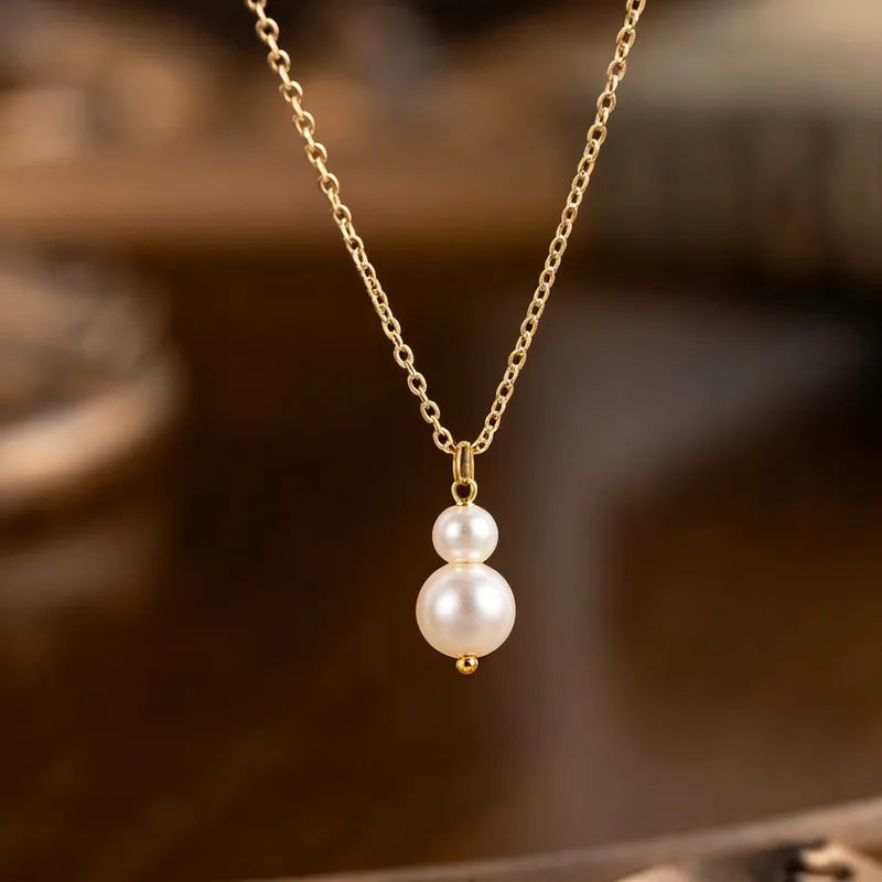 Round Waterproof Non Tarnish Jewelry Set for Women in 304 Stainless Steel with 18K Gold Plated PVD Finish and Cable Chain