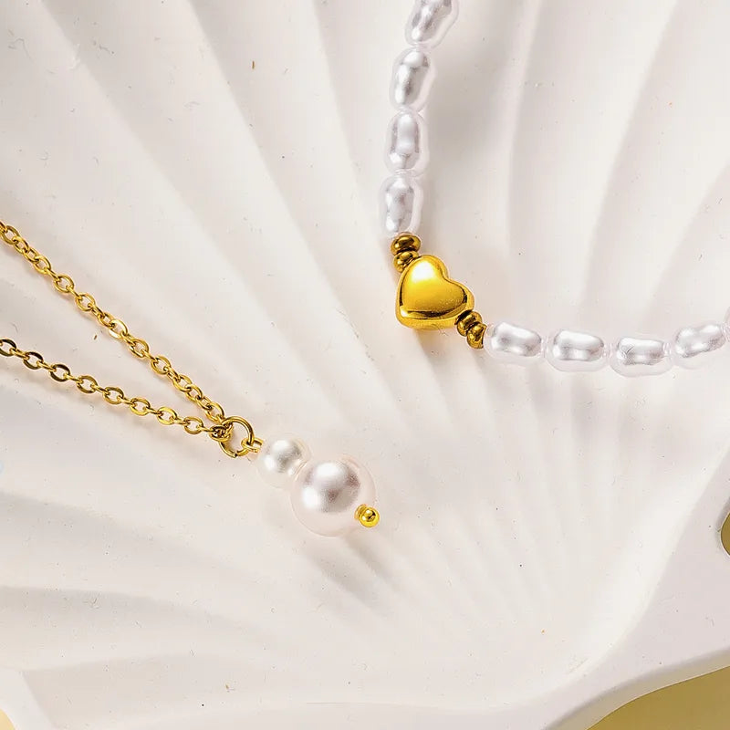 Round Waterproof Non Tarnish Jewelry Set for Women in 304 Stainless Steel with 18K Gold Plated PVD Finish and Cable Chain