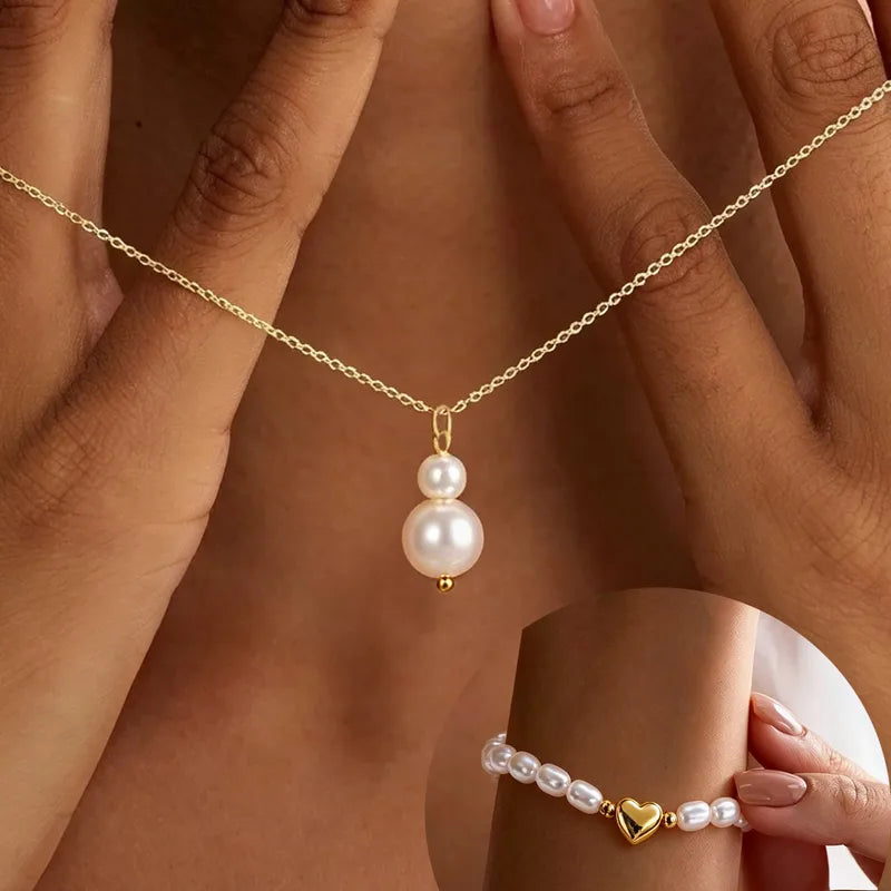 Round Waterproof Non Tarnish Jewelry Set for Women in 304 Stainless Steel with 18K Gold Plated PVD Finish and Cable Chain