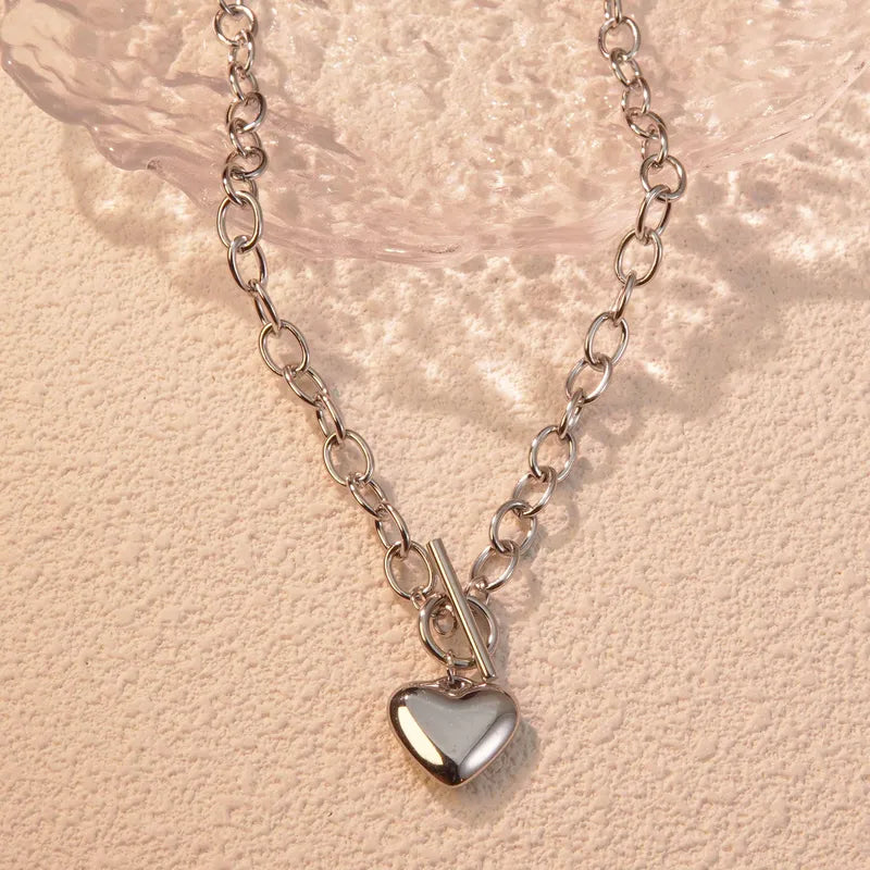 Ion Plating (IP) 18K Gold Plated Heart Shape 304 Stainless Steel Classic Style Waterproof Non Tarnish Jewelry Set