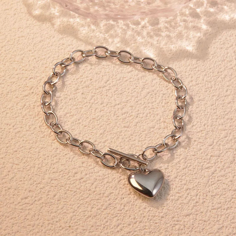 Ion Plating (IP) 18K Gold Plated Heart Shape 304 Stainless Steel Classic Style Waterproof Non Tarnish Jewelry Set