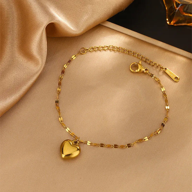 Ion Plating (IP) 18K Gold Plated Heart Shape 304 Stainless Steel Fairy Style Cute Sweet Waterproof Non Tarnish Jewelry Set