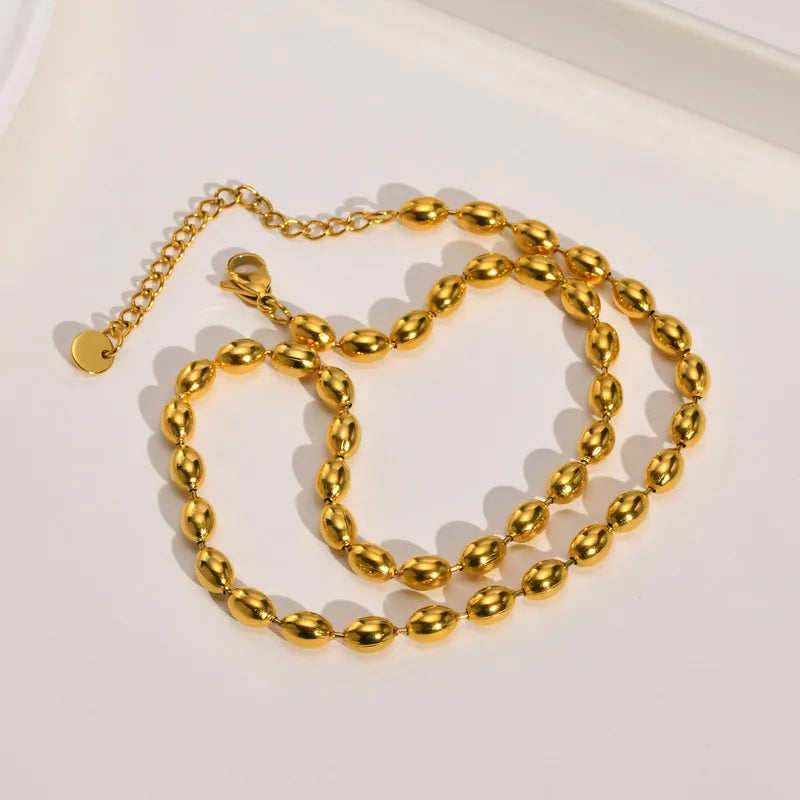 PVD Coated Real Gold Plated 18K Gold Geometric 304 Stainless Steel Retro Waterproof Non Tarnish 304 Stainless Steel Layered Necklaces