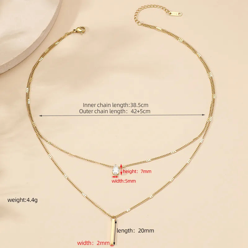 PVD Coated Real Gold Plated 18K Gold letter Lock 304 Stainless Steel Elegant Waterproof Non Tarnish 304 Stainless Steel Layered Necklaces