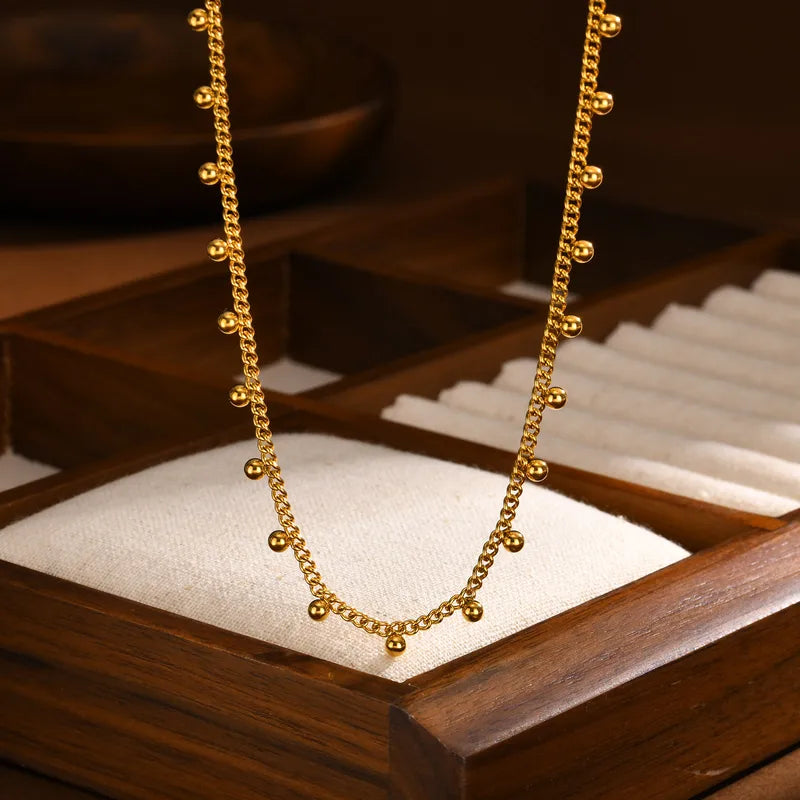 PVD Coated Real Gold Plated 18K Gold Solid Color 201 Stainless Steel Elegant Waterproof Non Tarnish Jewelry Set
