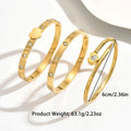 Women’s Flowers Bangle in Titanium Steel with 18K Real Gold Plated PVD Coating and Zircon Inlay