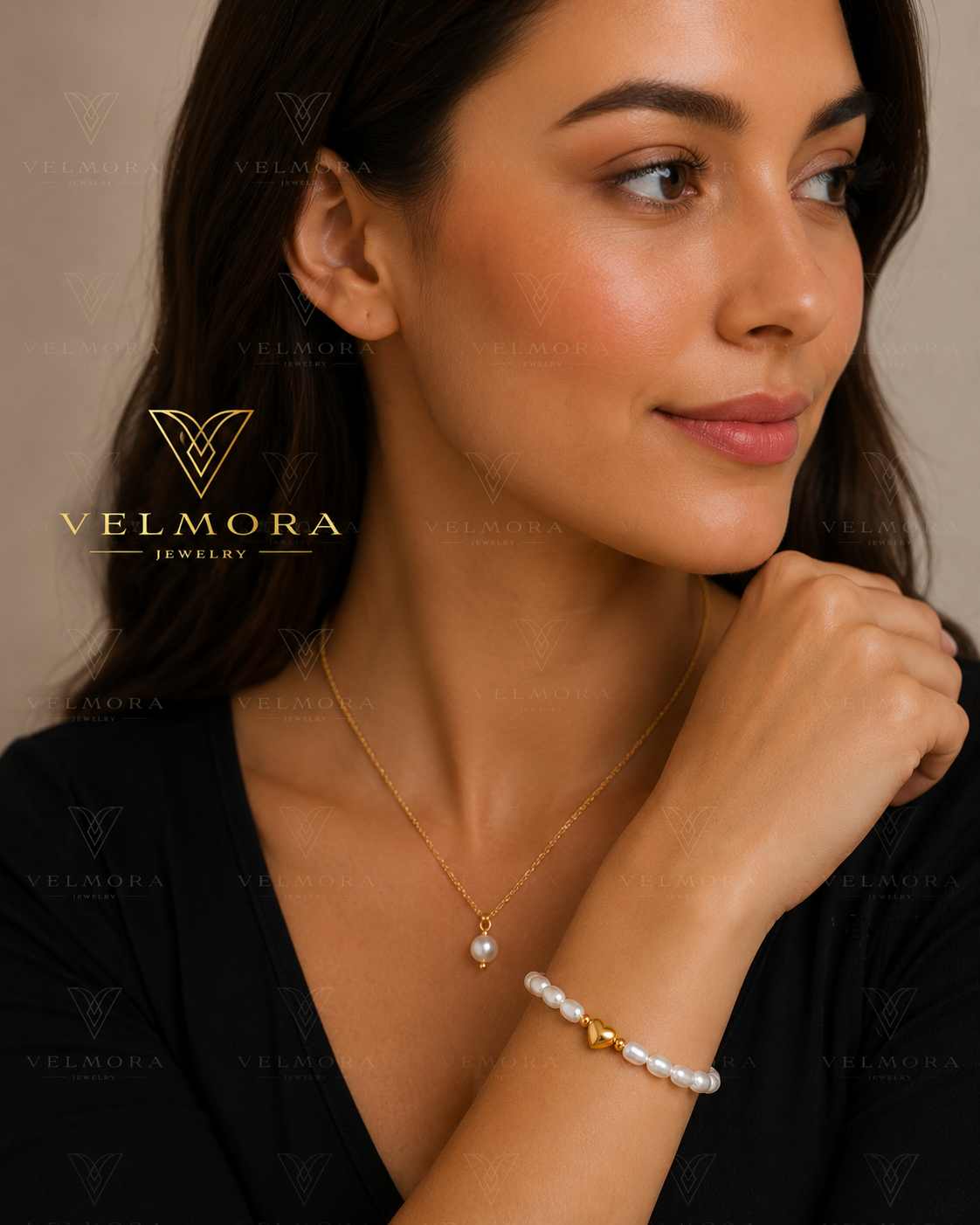 Gourd Waterproof Non Tarnish Jewelry Set for Women in 304 Stainless Steel with 18K Real Gold Plated PVD Coated Cable Chain