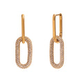 PVD Coated Real Gold Plated 18K Gold Geometric 304 Stainless Steel Retro Simple Style Waterproof Non Tarnish Drop Earrings