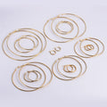 PVD Coated 18K Gold Plated Round 304 Stainless Steel Exaggerated Waterproof Non Tarnish Hoop Earrings