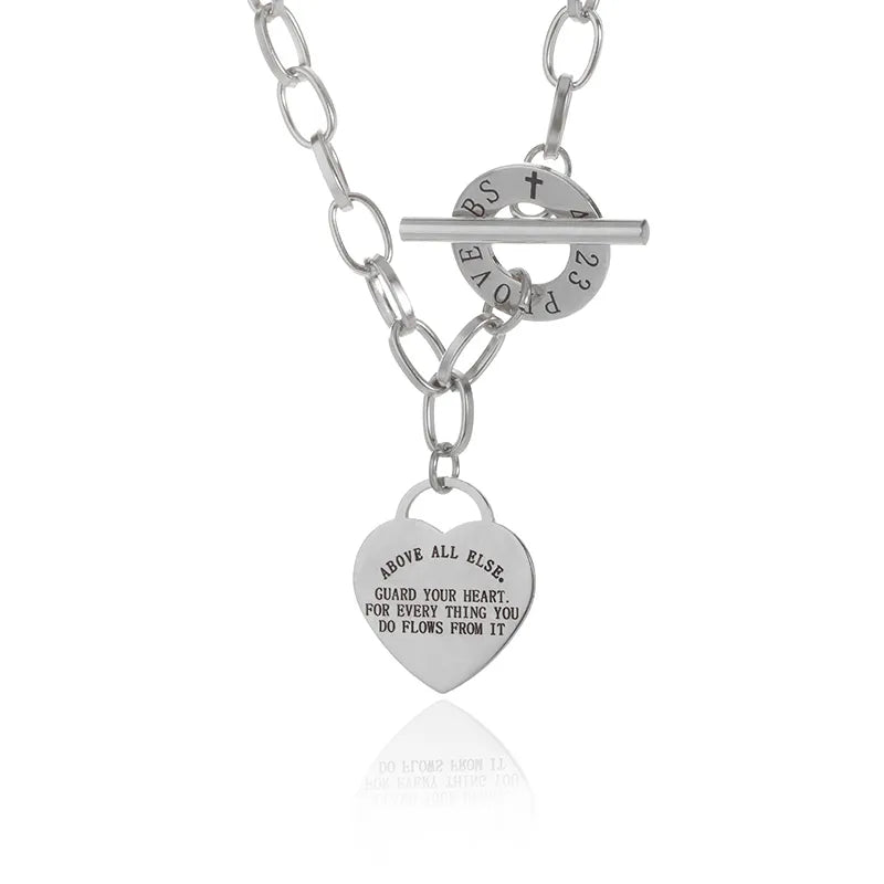 Heart Shape Necklace in 304 Stainless Steel with 18K Real Gold Plated PVD Coating and 0.03µm Waterproof Non Tarnish Finish