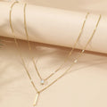PVD Coated Real Gold Plated 18K Gold letter Lock 304 Stainless Steel Elegant Waterproof Non Tarnish 304 Stainless Steel Layered Necklaces