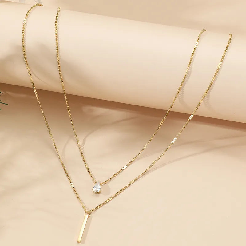 PVD Coated Real Gold Plated 18K Gold letter Lock 304 Stainless Steel Elegant Waterproof Non Tarnish 304 Stainless Steel Layered Necklaces