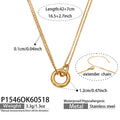 Geometric Waterproof Non Tarnish Necklace for Women in 304 Stainless Steel with 18K Gold Plated PVD Coated Chain