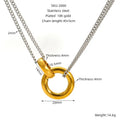 Ion Plating (IP) 18K Gold Plated Geometric Round 304 Stainless Steel Casual Simple Style Streetwear Waterproof Non Tarnish Pendant Necklace
